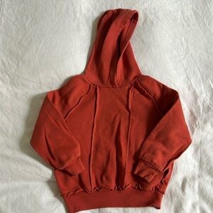 Orange Ruffled Kids Hoodie Sweater